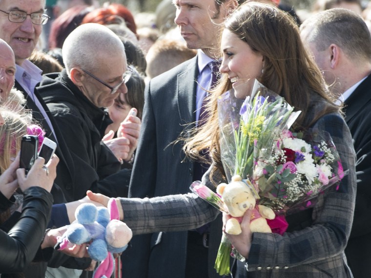 The Duchess of Cambridge greets wellwishers during an April visit in  Glasgow, Scotland.