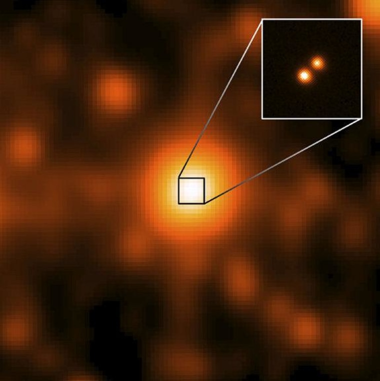 WISE J104915.57-531906 is at the center of the larger image, which was taken by the NASA's Wide-field Infrared Survey Explorer (WISE). This is the closest star system discovered since 1916, and the third-closest to our sun. It is 6.5 light-years away.
