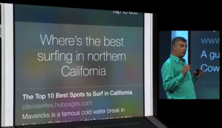 Eddy Cue, Apple's senior vice president of Internet services, introducing Bing searches in Siri