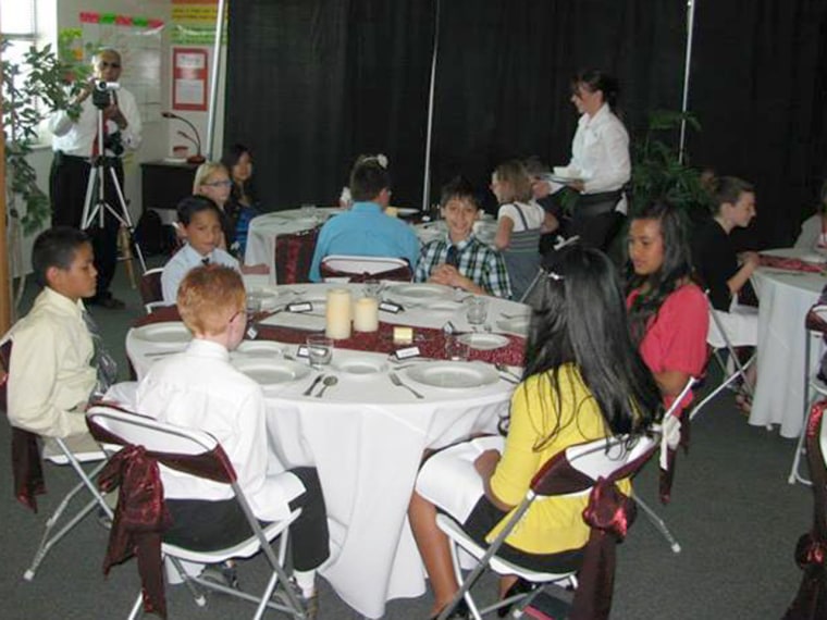 Shannon Tilby’s fifth gradersturned their class into a fine dining restaurant to learn about manners and etiquette.