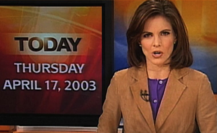 Natalie at the news desk in 2003.