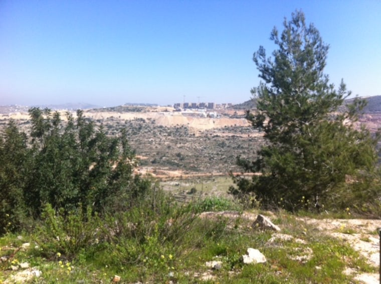 The view to Rawabi from the nearby Jewish settlement of Atteret.