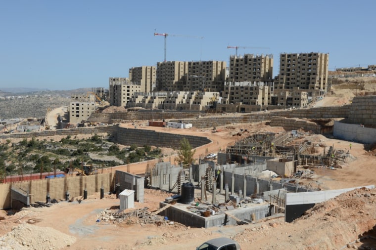 The new settlement under construction at Rawabi.