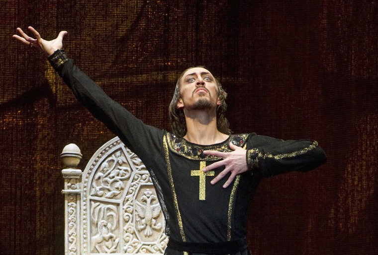 Bolshoi Theatre ballet dancer Pavel Dmitrichenko performs in