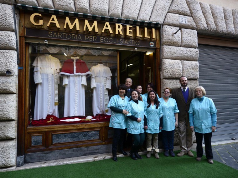 Staff of Gammarelli outside the store.