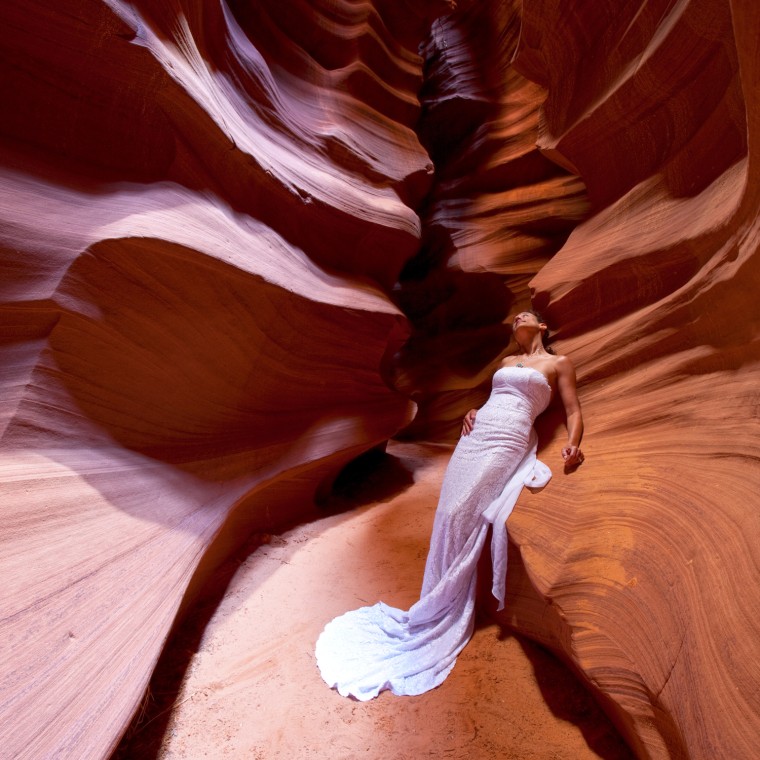 Jennifer Salvage took her dress to Antelope Canyon.