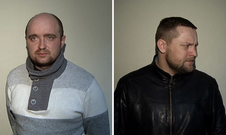 Andrei Lipatov, left, allegedly drove the getaway car and Yury Zarutsky, right, is accused of carrying out the attack.