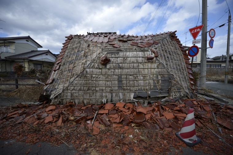 A destroyed house in the abandoned town of Namie.