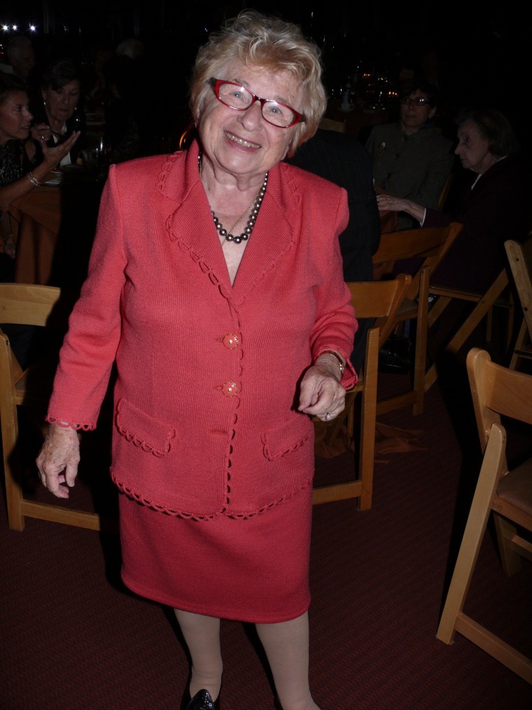 Dr. Ruth Westheimer at one of the many charity events she regularly attends. This photo was taken at a dinner a few years ago for The National Yiddish Theatre - Folksbiene.