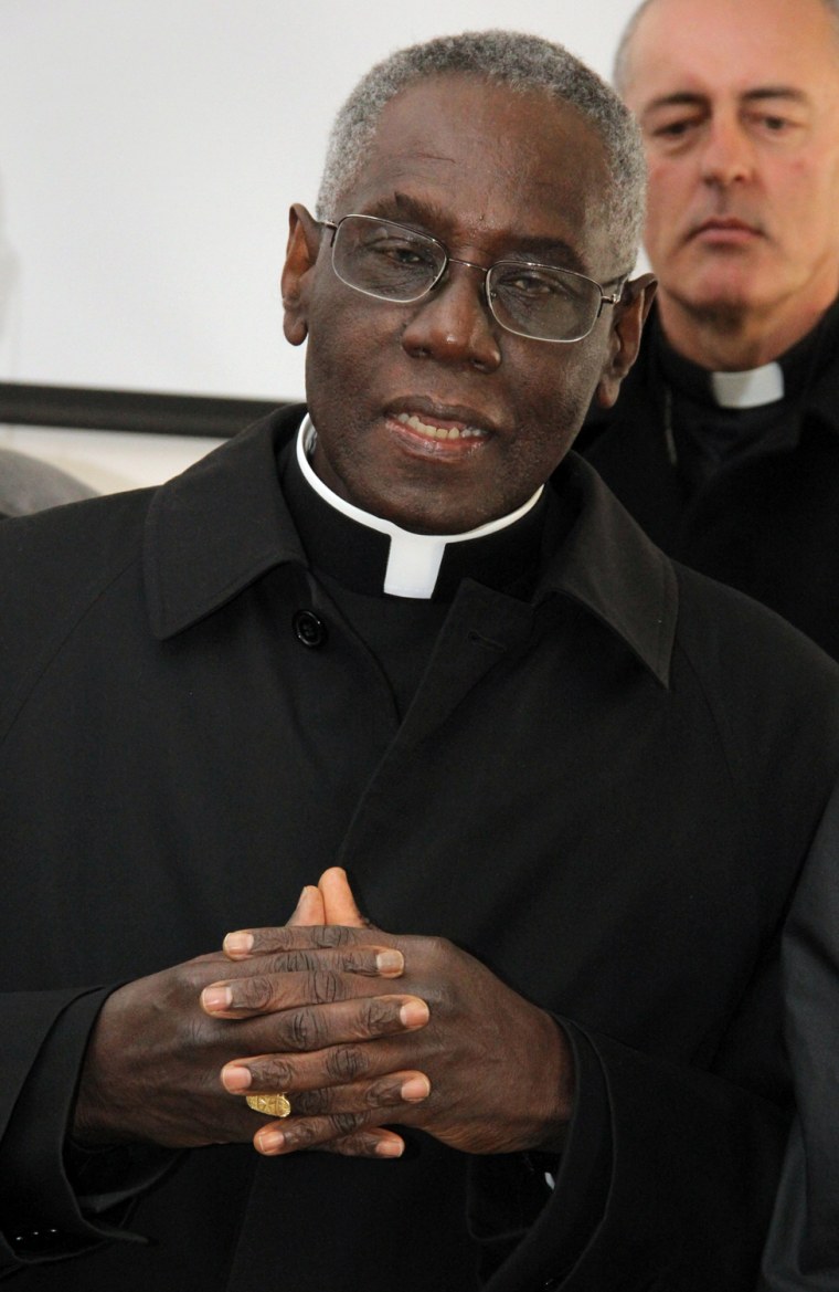 Cardinal Robert Sarah is from Guinea but also has a strong Vatican background.
