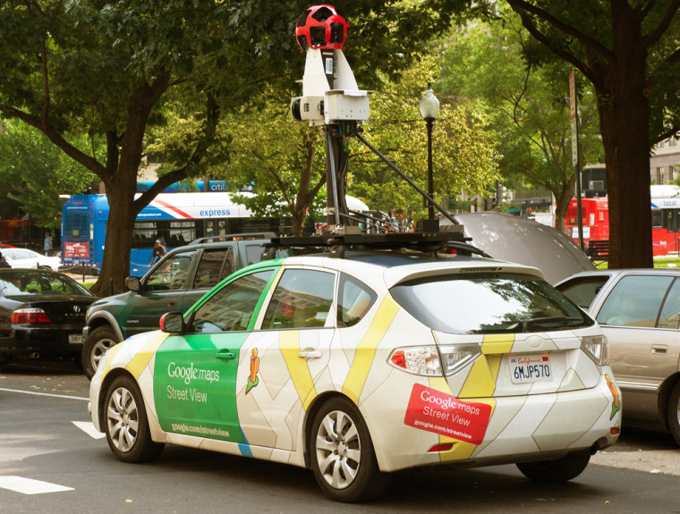 A Google street view mapping and camera car cruises the streets of Washington, D.C.