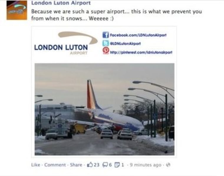 An airport's Facebook page is drawing fire.