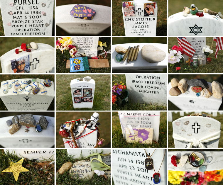 Section 60 of Arlington National Cemetery in Virginia, contains graves of soldiers from the wars in Iraq and Afghanistan, March 13.