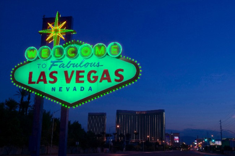 Green Vegas sign