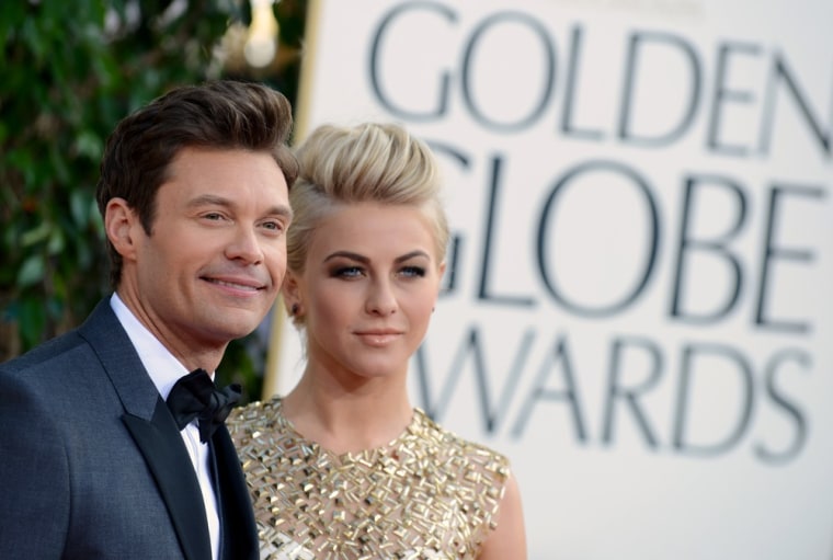 Ryan Seacrest and Julianne Hough at the Golden Globe Awards in Beverly Hills on Jan. 13.
