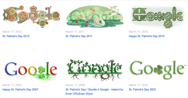 Other St. Patrick's Day Google Doodles
