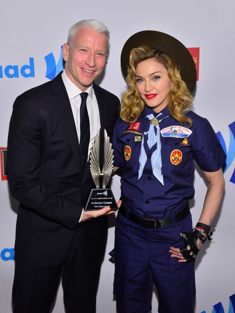 Anderson Cooper and Madonna at the 24th Annual GLAAD Media Awards in New York on Saturday, March 16.