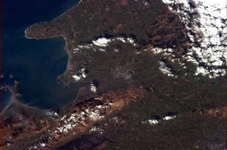 Canadian astronaut Chris Hadfield took this photo of Tralee, Ireland, from space on March 17, 2013, to celebrate St. Patrick's Day on the International Space Station.