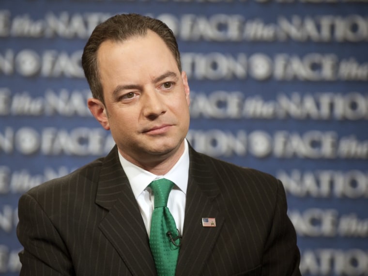 Chairman of the Republican National Committee, Reince Priebus, appears on ''Face the Nation'' on March 17, 2013 in Washington, D.C.
