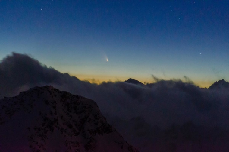 Christoph Malin sent in this picture of Comet PanSTARRS via NBC News' FirstPerson photo upload page. The comet was seen during the Imaging Expedition of the Institute of Astro- and Particle Physics at the University of Innsbruck, which went to the 10,000-foot-high (3,050-meter-high) Gaislachkogel Mountain in Ötztal, Austria. Check out this Vimeo clip, and look down below for links to more night-sky views submitted via FirstPerson and Twitter,