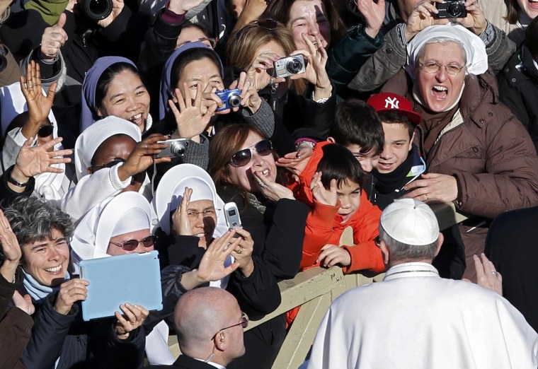 Pope Francis arrives in Saint Peter's Square for his inaugural mass at the Vatican, on March 19. Pope Francis celebrates his inaugural mass on Tuesday among political and religious leaders from around the world and amid a wave of hope for a renewal of the scandal-plagued Roman Catholic Church.