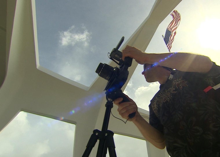 Photographer Dominic Phillips is one of 200 volunteers who signed up to host virtual photo walks. Phillips toured the USS Arizona Memorial in Pearl Harbor in February, live-streaming the images to a group of World War II veterans in Cameron, Mo.