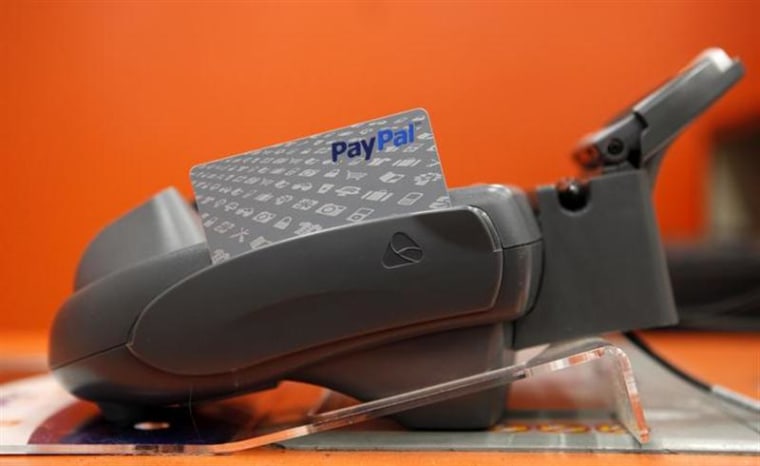 A PayPal card sits at a cashier station at a Home Depot store in Daly City, California, February 21, 2012. REUTERS/Beck Diefenbach