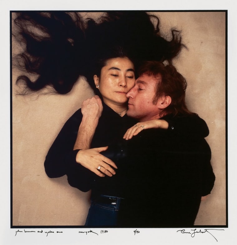 John Lennon and Yoko Ono in December 1980 on the last day of Lennon's life.