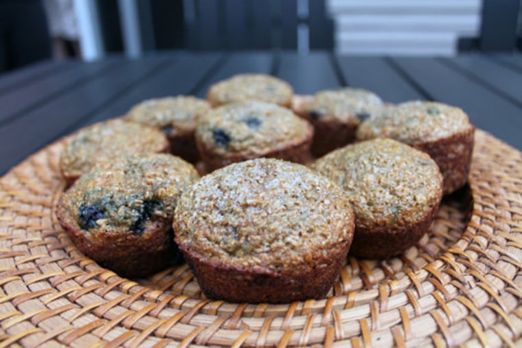 Try these blueberry bran muffins. With no butter, they're a healthier sweet treat!