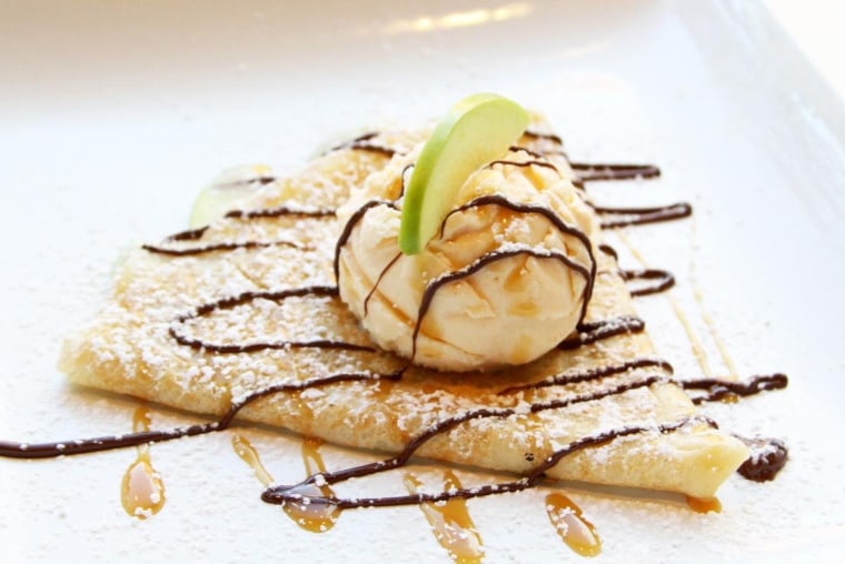 Apple cinnamon crepes at Sweet Mix in Dallas, Texas -- the perfect fall dessert!