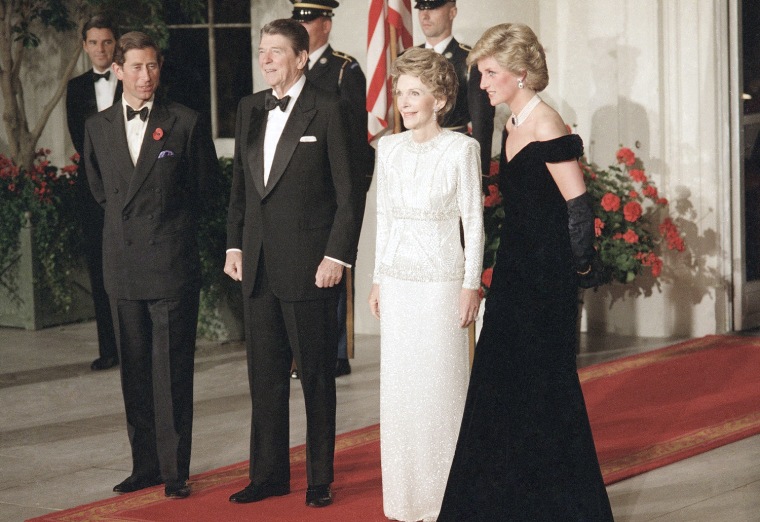 Ronald and Nancy Reagan pose with Princess Diana and Prince Charles.