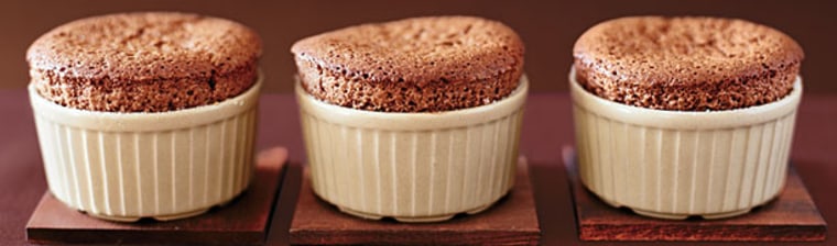 Dark chocolate souffle