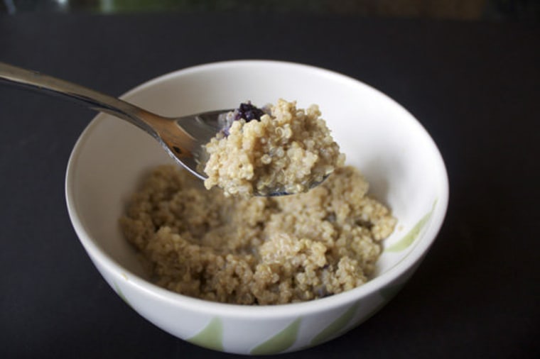 Breakfast quinoa with almond milk