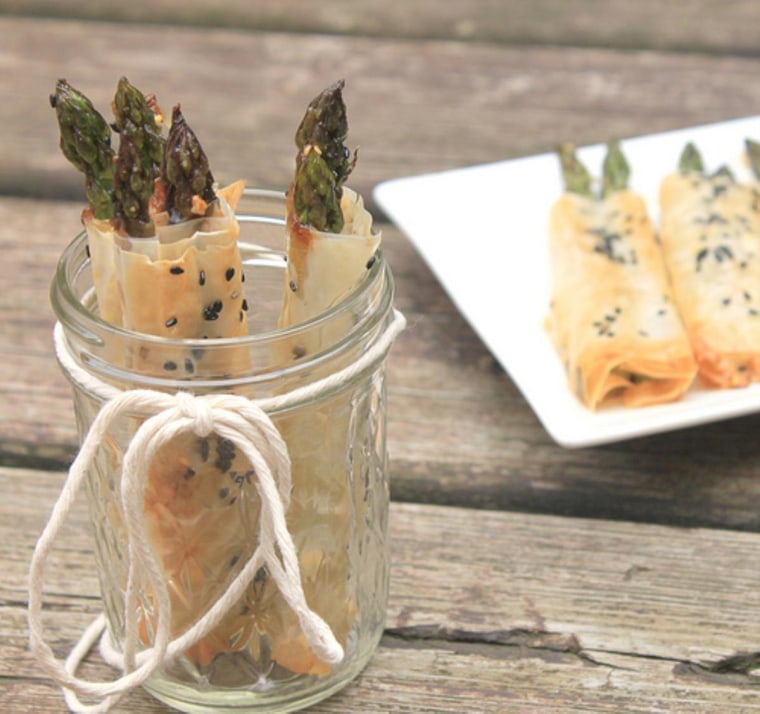 Sesame Asparagus wrapped in Phyllo