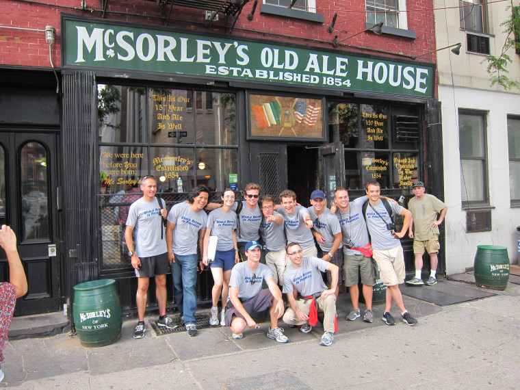 This group pf 13 pub crawlers broke the record for most bars visted in a 24-hour period.