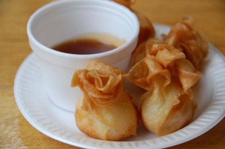 Shrimp Dumplings from a sushi place in New York's Hell's Kitchen.