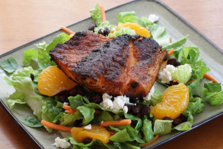 Refreshing cumin-crusted salmon salad is perfect and refreshing for summer.