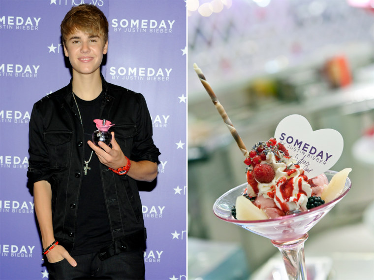Pop singer Justin Bieber makes an appearance at Macy's to launch his new fragrance