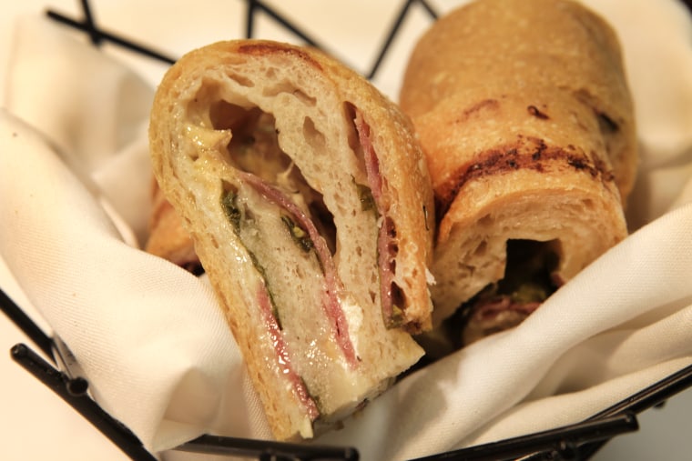 Stromboli bread basket at Scarpetta in New York City.