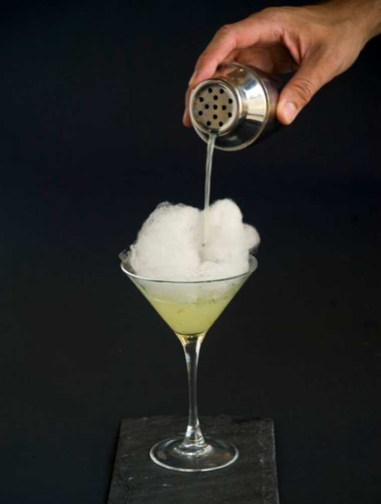 This mojito features a cotton candy garnish.