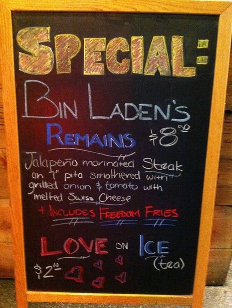 Chicago's Filter restaurant is one of many across the country offering special Bin Laden deals.