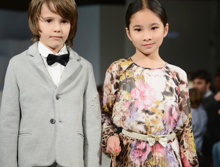 Models wearing Roberto Cavalli walk the runway at the Global Kids Fashion Week in London earlier this week.