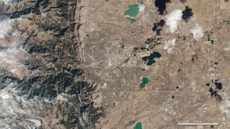 The Landsat Data Continuity Mission satellite captured this image of the area around Boulder, Colo., on Monday.