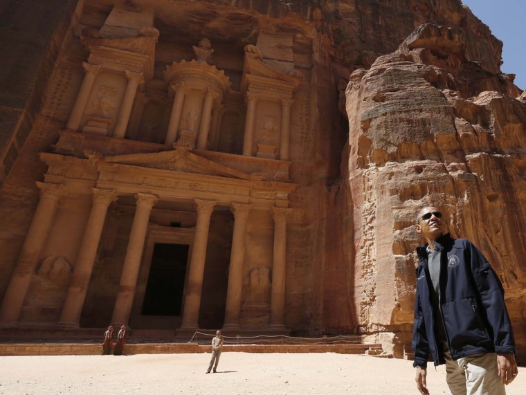 U.S. President Barack Obama ended his Middle East trip with a visit to the ancient city of Petra, Jordan, Saturday.