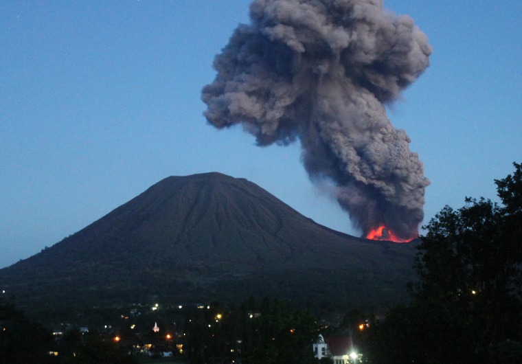 Mile-high Plume Of Ash As Volcano Erupts In Indonesia