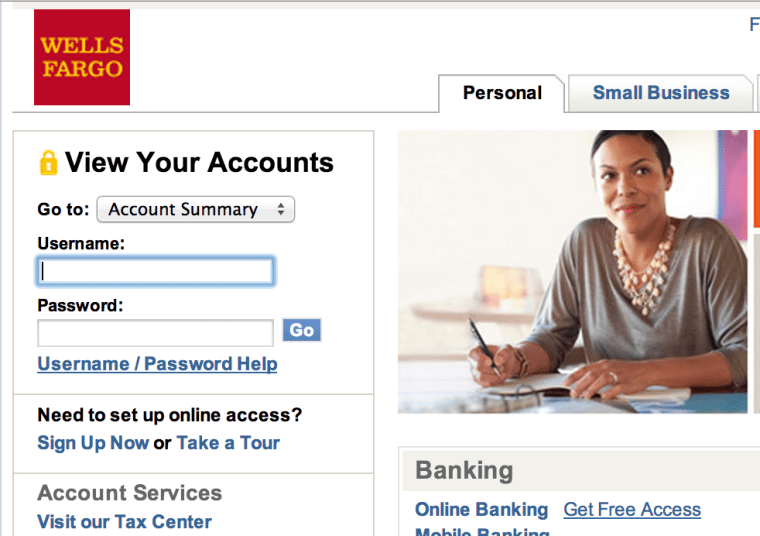 Wells Fargo website