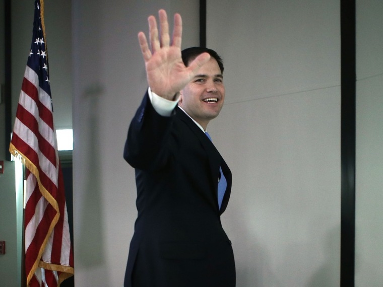 Sen. Marco Rubio addresses a Free State Foundation luncheon March 21, 2013 in Washington, DC.