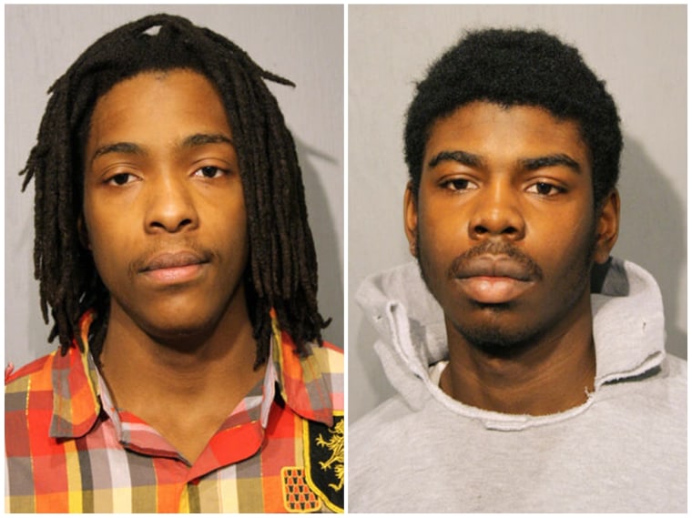 Micheal Ward and Kenneth Williams in a combination image of booking photos from the Chicago Police Department.