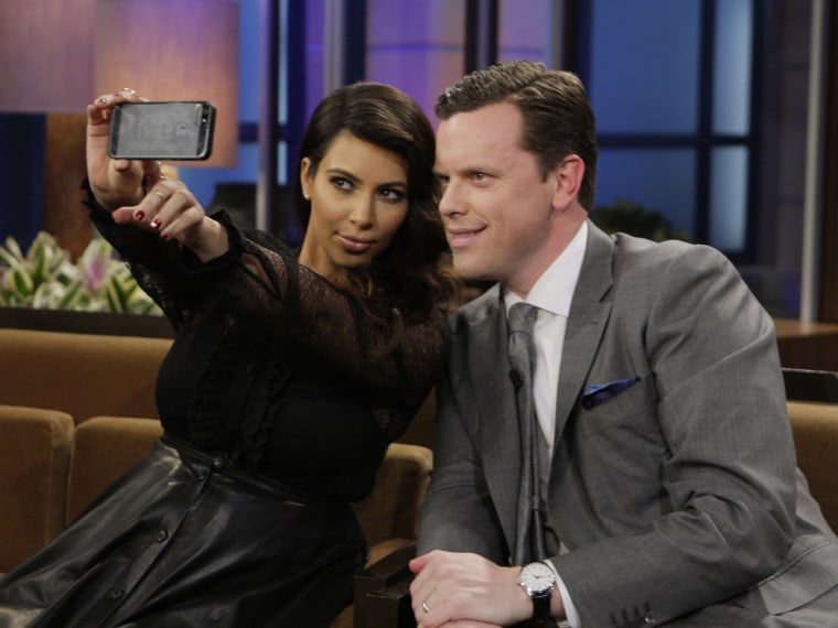 In between taking selfies on the set of \"The Tonight Show,'' TODAY's Willie Geist dispensed some unique parenting tips to a pregnant Kim Kardashian.