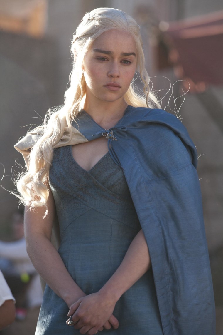 British actress Emilia Clarke plays Daenerys Targaryen, also known as Khaleesi, on the HBO medieval-fantasy series.